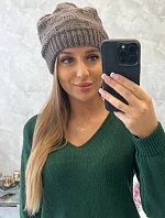 Dámska čiapka Nastia K373 mocca