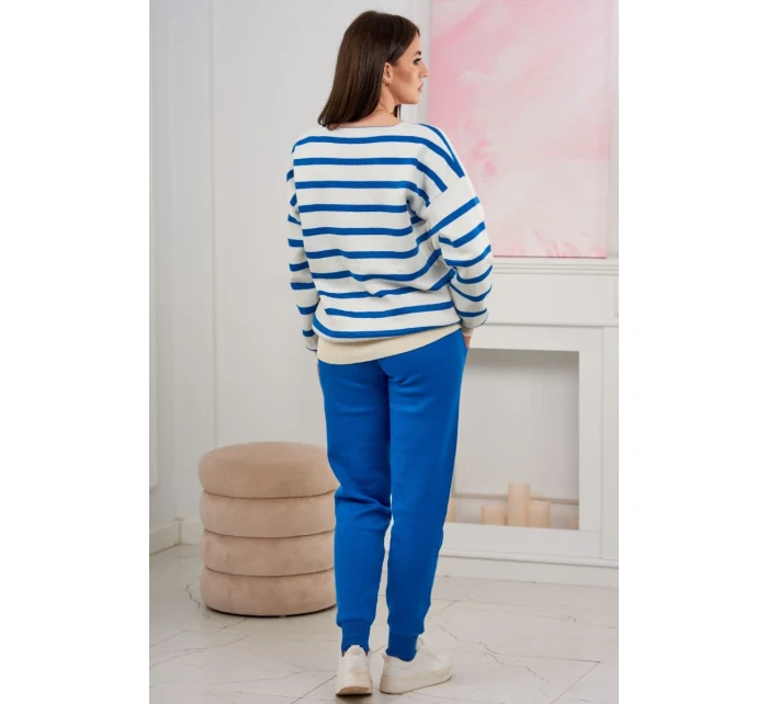 Sveter set Pruhovaná mikina + Nohavice nevädzovo modrá Sveter set Pruhovaná mikina + Nohavice nevädzovo modrá