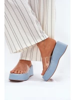 Dámské Pantofle S Páskem Na Klínu Jeans model 21696555 - Boto