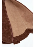 Kožené semišové kozačky cowboyové zateplené Zazoo 4224 čokoládové