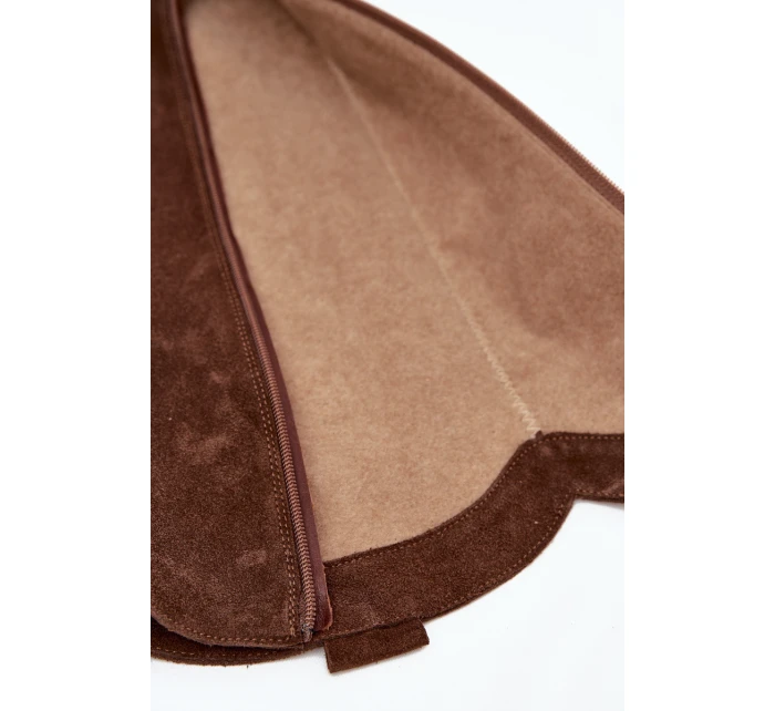 Kožené semišové kozačky cowboyové zateplené Zazoo 4224 čokoládové