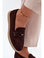 Dámské mokasiny z imitace semiše Vinceza 62273 Čokoládové