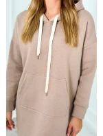 Dlouhé šaty s kapucí  béžová model 21859208 - Kesi