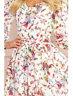 Dámské šaty model 22045070 bílé s květy - numoco