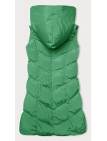Zelená dámská vesta se stojáčkem a kapucí (23-011)