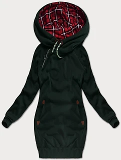 Długa bluza damska ciemny zielony model 22393772 - LHD