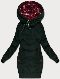 Tmavozelená dlhá dámska mikina (AMG-738/1)