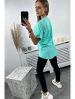 Bavlněná halenka s model 18753521 mint - K-Fashion