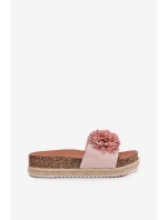 Klapki Damskie Na Platformie Z Ozdobnymi Kwiatkami Różowe Tessara Klapki Damskie Na Platformie Z Ozdobnymi Kwiatkami Różowe Tessara