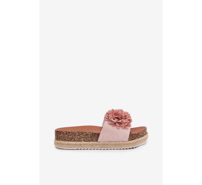 Klapki Damskie Na Platformie Z Ozdobnymi Kwiatkami Różowe Tessara Klapki Damskie Na Platformie Z Ozdobnymi Kwiatkami Różowe Tessara