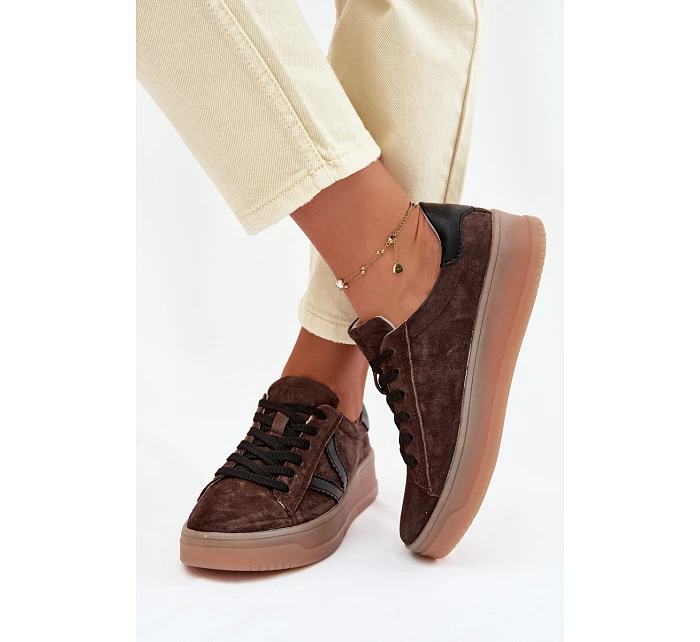 Dámské tenisky Vinceza 79597 na platformě hnědé