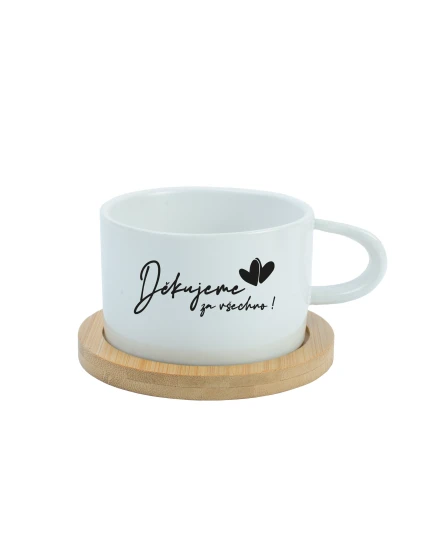 DĚKUJEME ZA VŠECHNO! - bílý hrníček makronka 200 ml