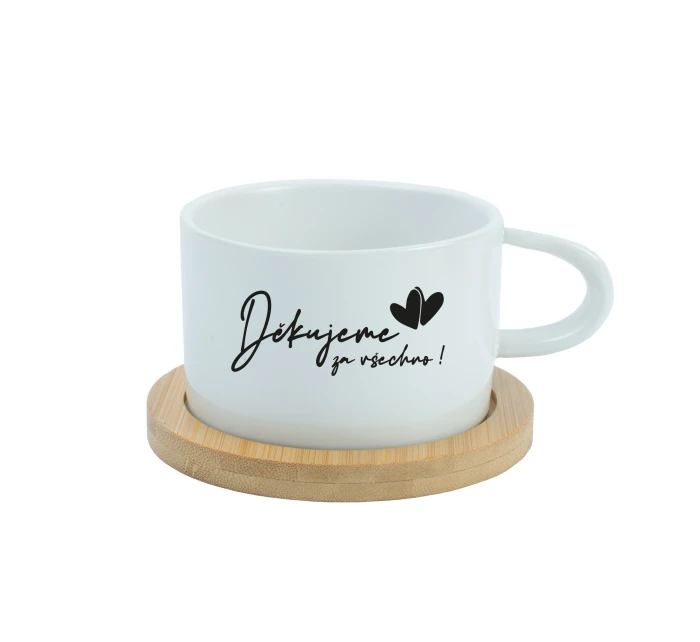 DĚKUJEME ZA VŠECHNO! - bílý hrníček makronka 200 ml