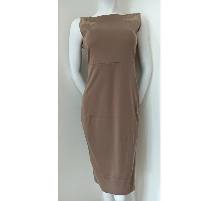 Dámske šaty bez rukávov 18417 hnedé - Koucla