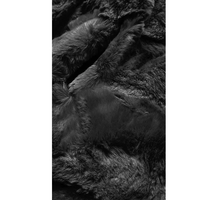 Čierna dámska bunda s kapucňou (br9741-1) Čierna dámska bunda s kapucňou (br9741-1)