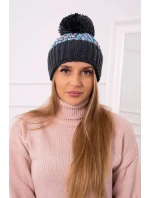 Dámska čiapka s brmbolcom Ellen K325 graphite Dámska čiapka s brmbolcom Ellen K325 graphite