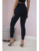 Bavlnené nohavice s mašľou námornícka modrá