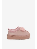 Dětské sněhule s výšivkou a mašlí Růžové model 21762666 - Boto Dětské sněhule s výšivkou a mašlí Růžové model 21762666 - Boto