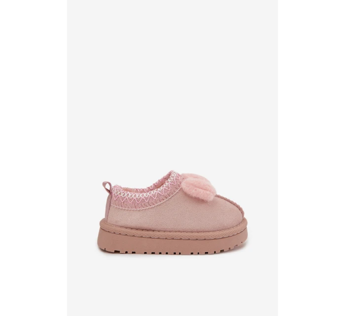 Dětské sněhule s výšivkou a mašlí Růžové model 21762666 - Boto Dětské sněhule s výšivkou a mašlí Růžové model 21762666 - Boto