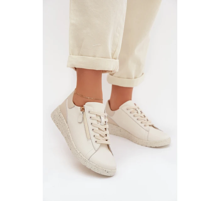 Kožené dámské polobotky se zipem béžové Dorothea Kožené dámské polobotky se zipem béžové Dorothea