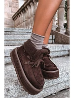 Dámské zimní boty na platformě s kožíškem Big Star model 22386354 čokoládové - Big Star Shoes