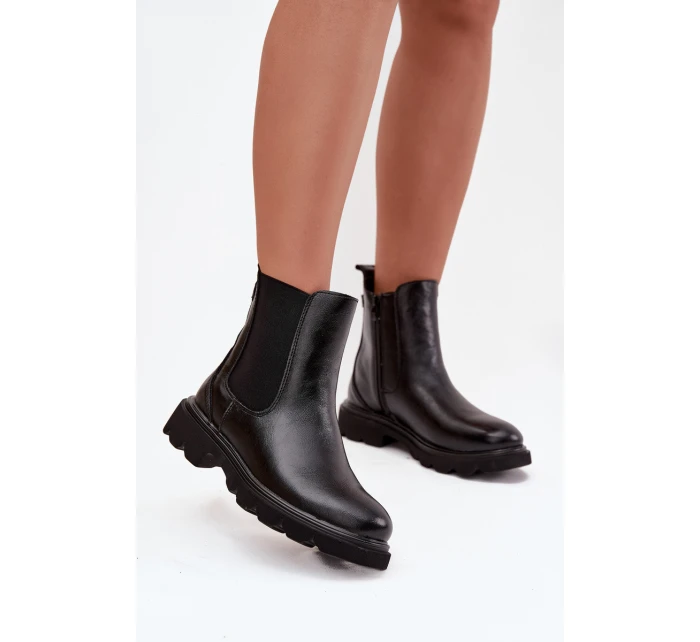 Dámska členková obuv - čierna Rivelia, zateplená so zipsom Dámska členková obuv - čierna Rivelia, zateplená so zipsom
