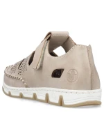 Rieker W RKR651 béžové kožené poltopánky s háčikom a pútkom Rieker W RKR651 béžové kožené poltopánky s háčikom a pútkom