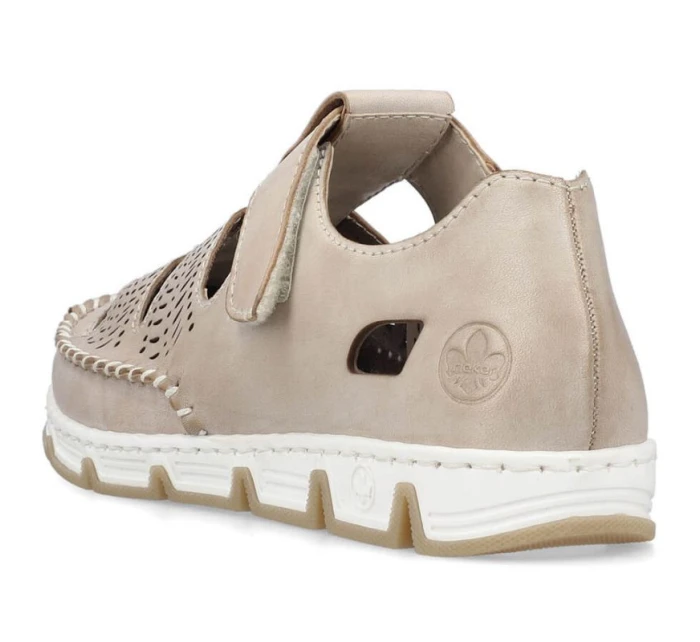 Rieker W RKR651 béžové kožené poltopánky s háčikom a pútkom Rieker W RKR651 béžové kožené poltopánky s háčikom a pútkom