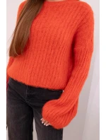 Dámsky mohérový sveter s puzdrovými rukávmi malinová