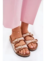 dámské pantofle na korkové platformě s přezkami Camel model 21688452 - Boto dámské pantofle na korkové platformě s přezkami Camel model 21688452 - Boto