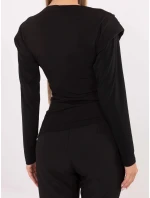 Elegantná vankúšová blúzka čierna (21898)