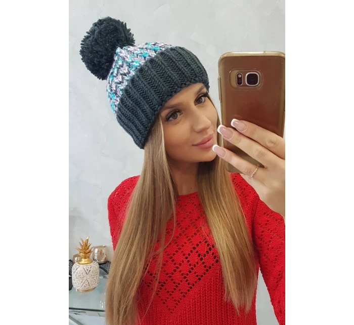 Dámska čiapka s brmbolcom Ellen K325 graphite Dámska čiapka s brmbolcom Ellen K325 graphite