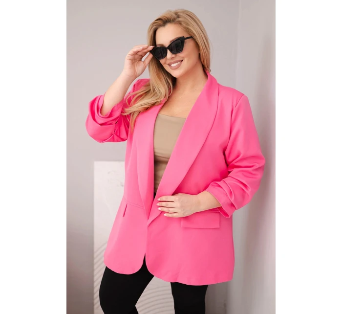 Dámske sako nadmernej veľkosti Elegantná ružová