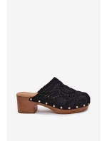 Dámské Pantofle Na Podpatku Černé model 21700123 - Boto Dámské Pantofle Na Podpatku Černé model 21700123 - Boto