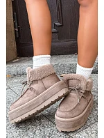 Dámské béžové sněhule na platformě s kožíškem Big Star model 22386361 - Big Star Shoes