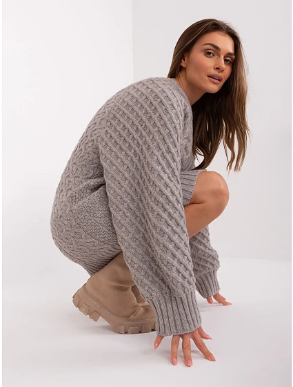 Sweter AT SW szary model 18884828 - FPrice Sweter AT SW szary model 18884828 - FPrice