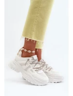Dámske tenisky na pevnej podrážke s ozdobným šnurovaním biela Relissa Dámske tenisky na pevnej podrážke s ozdobným šnurovaním biela Relissa