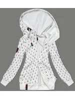 Biela teplá mikina bez zipsu so vzorom kotvy (2307)