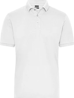 Daiber JN 1806 Pánske pracovné elastické bio polo - Solid 02.1806 biele