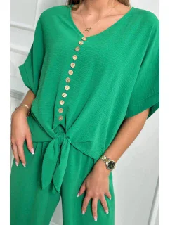 Súprava blúzky a nohavíc zelená