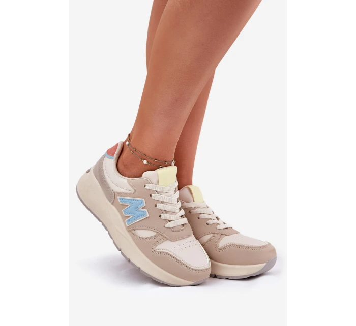Dámské Sneakersy Na Platformě Béžové model 21693358 - EVENTO