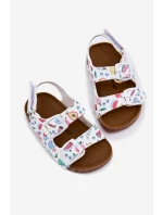 Dětské sandály na korkové podrážce s přezkami bílé model 21701044 - Boto Dětské sandály na korkové podrážce s přezkami bílé model 21701044 - Boto