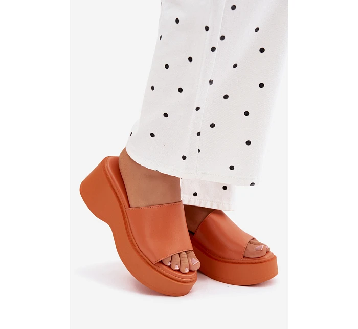 Dámské espadrilky na platformě oranžové Virelia