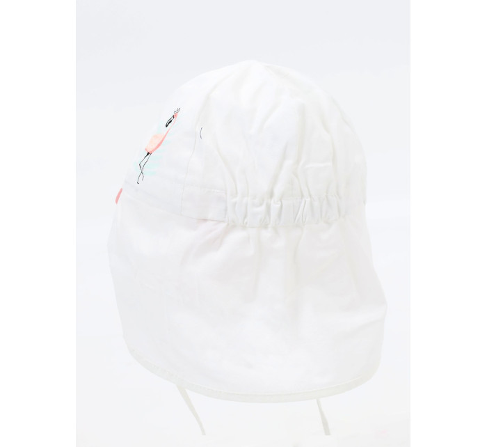 Yoclub Dievčenský letný klobúk s ochranou krku CLE-0120G-0100 White
