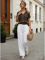 Dámska ležérna blúzka z lyocellu, hnedá, FashionStreet RY2928