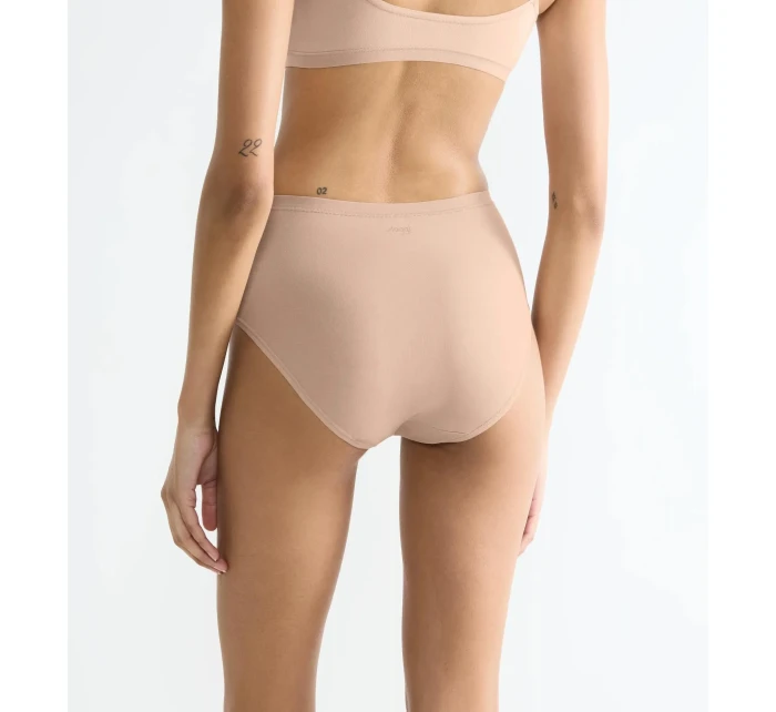 Dámske bavlnené midi nohavičky GO Daily 3P - BROWN - béžová 00LZ - SLOGGI