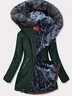 Dámska nepremokavá parka zeleno-sivá (m-923)