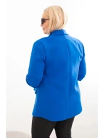 Dámske sako Plus Size bez zapínania s podšívkou XL/2XL strieborné Dámske sako Plus Size bez zapínania s podšívkou XL/2XL strieborné