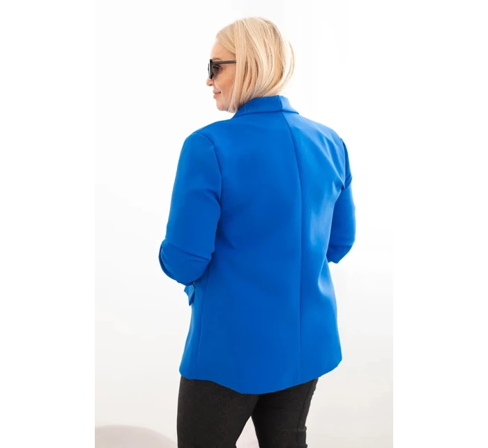 Dámske sako Plus Size bez zapínania s podšívkou XL/2XL strieborné Dámske sako Plus Size bez zapínania s podšívkou XL/2XL strieborné