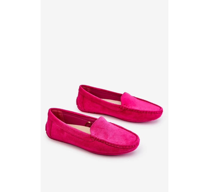 Zamszowe Mokasyny Damskie Fuksja Morreno Zamszowe Mokasyny Damskie Fuksja Morreno